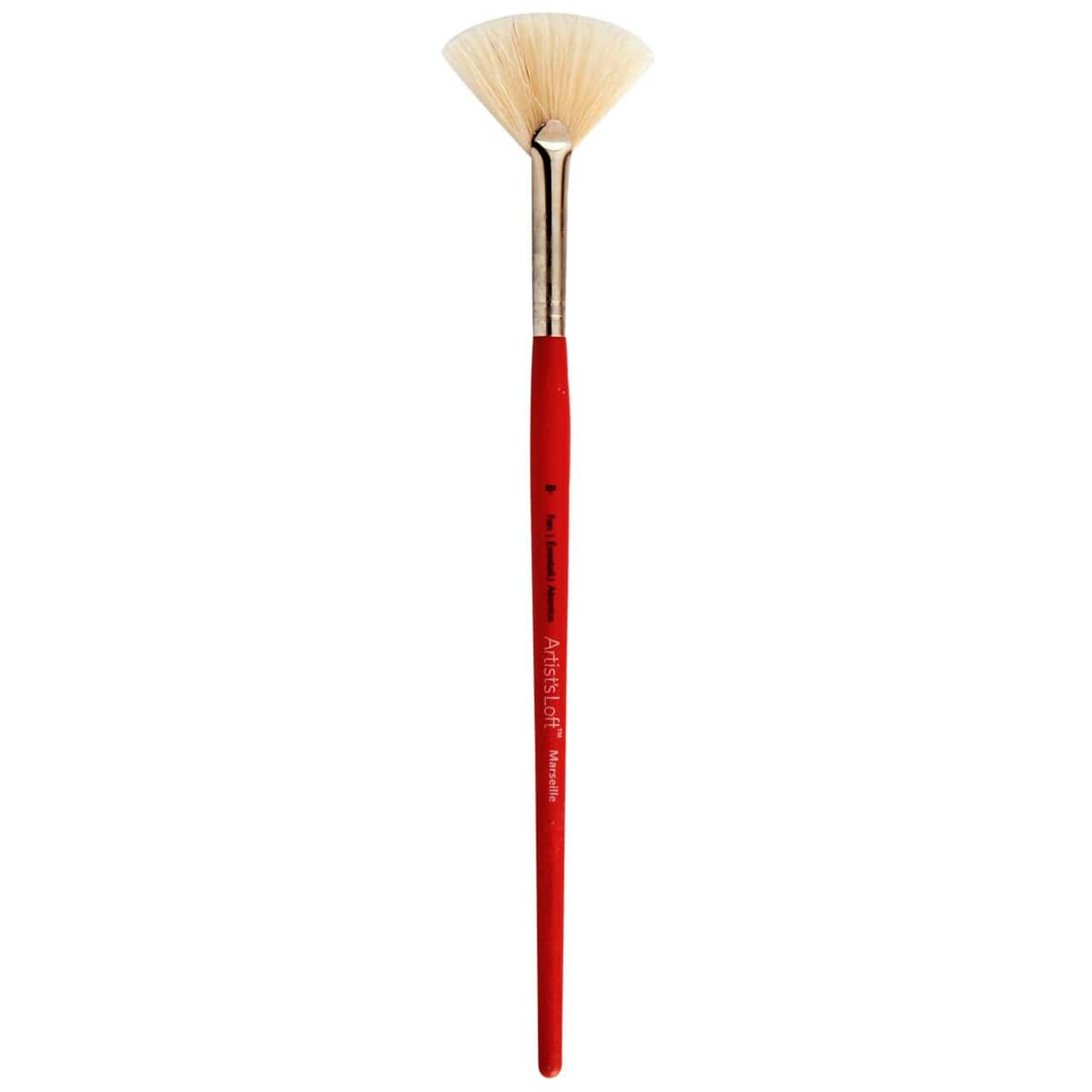 12 Pack: Marseille Natural Bristle Short Handle Fan Brush by Artist's Loft™